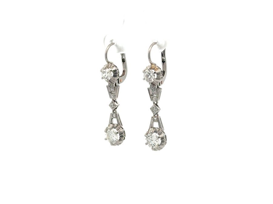 Aros Art Decó — Platino con brillantes - 2,20 ct
