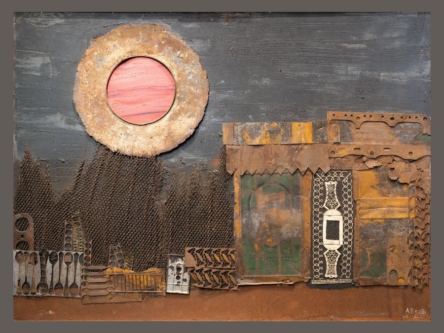 Antonio Berni — «Atardecer sobre Villa Piolín» - 100 × 100 cm