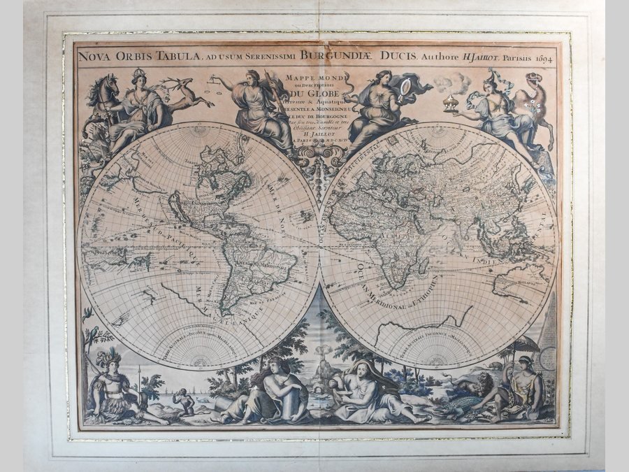 Mapamundi «Nova Orbis Tabula» — H. Jaillot, París, 1694